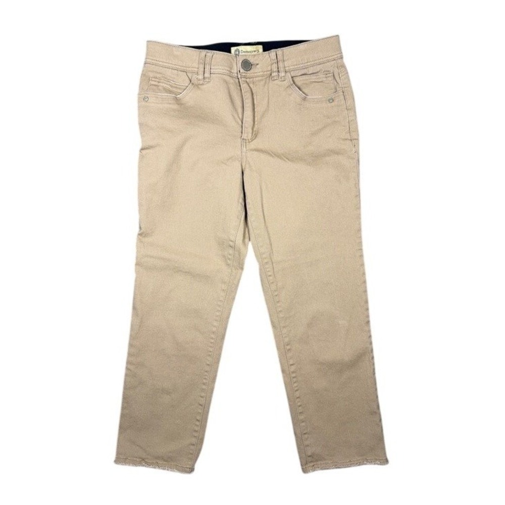 Democracy Ab technology Tan Khaki Straight Leg Raw Hem Pants Women 10 B2187YDMXX